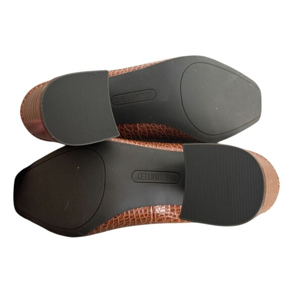 The Limited Womens Whiskey Brown "Benton" Loafer Snake Print Square Toe 10M - Picture 8 of 12